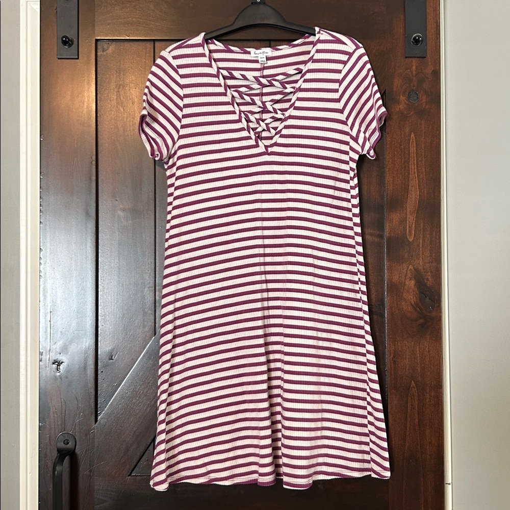 Love, Fire Purple and Cream Striped Top